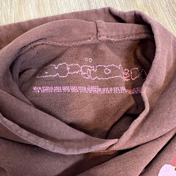 SP5DER Angel Number 555 Brown Hoodie + Joggers + Pink Spider Beanie – Streetwear - Picture 10 of 13